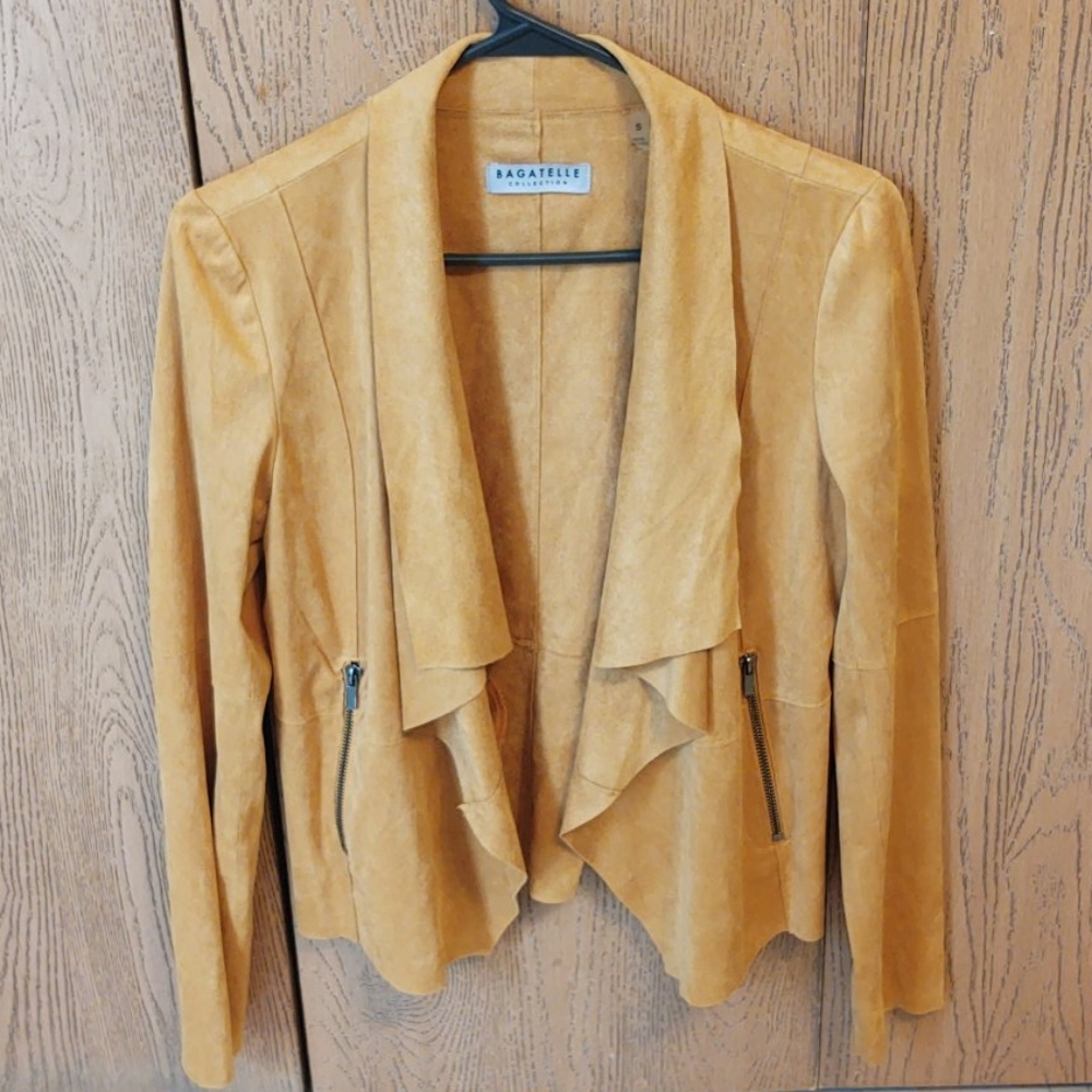 Bagatelle, faux suede, light yellow jacket, small